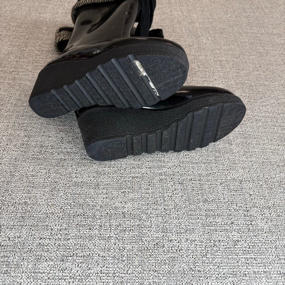 SPERRY Black Top Sider Herringbone Wedge Waterproof Rubber Boots, Size 6M - Picture 7 of 8